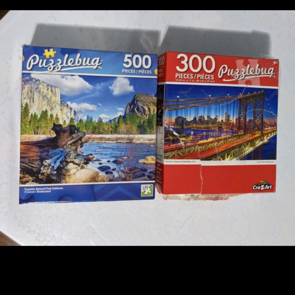 Brooklyn Bridge and Yosemite puzzles, sell as a lot